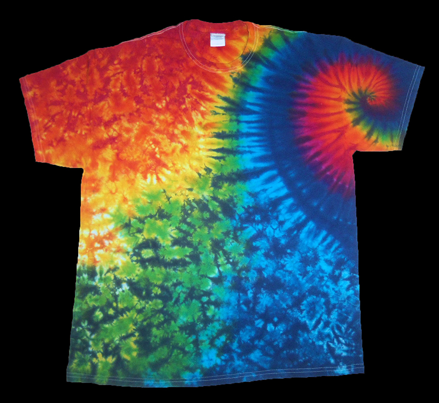 tie dye, tie-dye, tie dyed, tie-dyed, shirt, rainbow, swirl