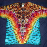 tie dye, tie-dye, tie dyed, tie-dyed, shirt, rusty, blue, marble, vee, rainbow