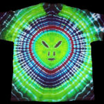 dyemasters tie dyes, tie dye shirt, alien face t-shirt