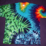 tie dye, tie-dye, tie dyed, tie-dyed, shirt, swirl, green, zigzag