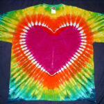 tie dye, tie-dye, tie dyed, tie-dyed, shirt , heart, rainbow