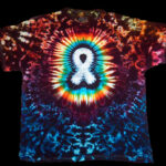 cancer awareness shirt, lung cancer white ribbon, white ribbon t-shirt, dyemasters tie dyes, white ribbon cancer tie dye