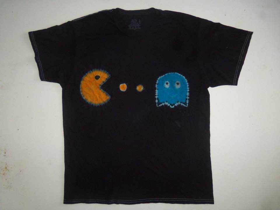 tie dye pac man shirt