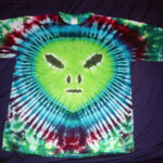 tie dye, tie-dye, tie dyed, tie-dyed, shirt, alien, green