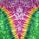 BURGUNDY GREEN MARBLE VEE -ladies tie dye