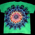 tie dye, tie-dye, tie dyed, tie-dyed, shirt, green, purple, star