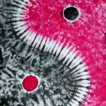 Red Black Yin Yang -ladies tie dye