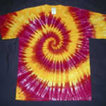 tie dye, tie-dye, tie dyed, tie-dyed, shirt, yellow, swirl, ASU, sun devils, arizona state