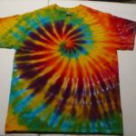 yellow stripe swirl tie dye shirt