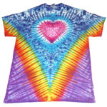 pink heart vee tie dye shirt