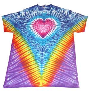 pink heart vee tie dye shirt