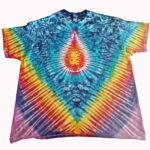 yellow raindrop vee tie dye shirt