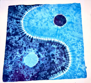 Blue Yin Yang Tie Dye Bandana 27" x 27"