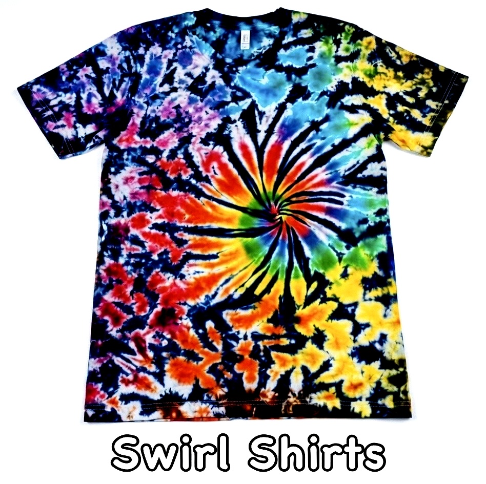 Swirl tie-dye shirts