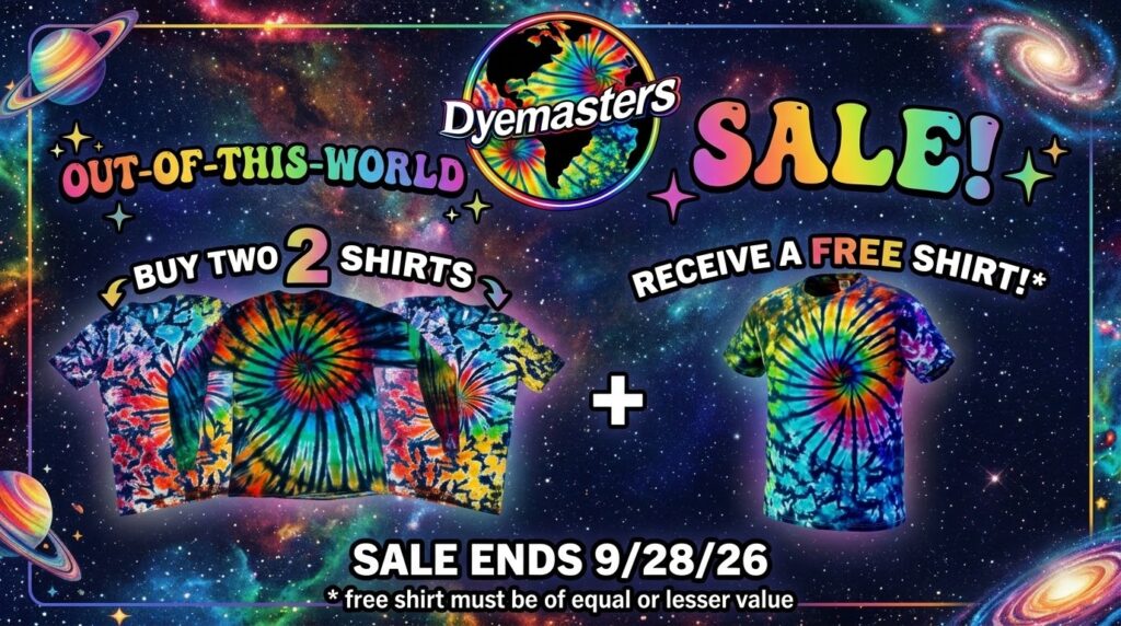 Dyemasters tie-dye shirt sale